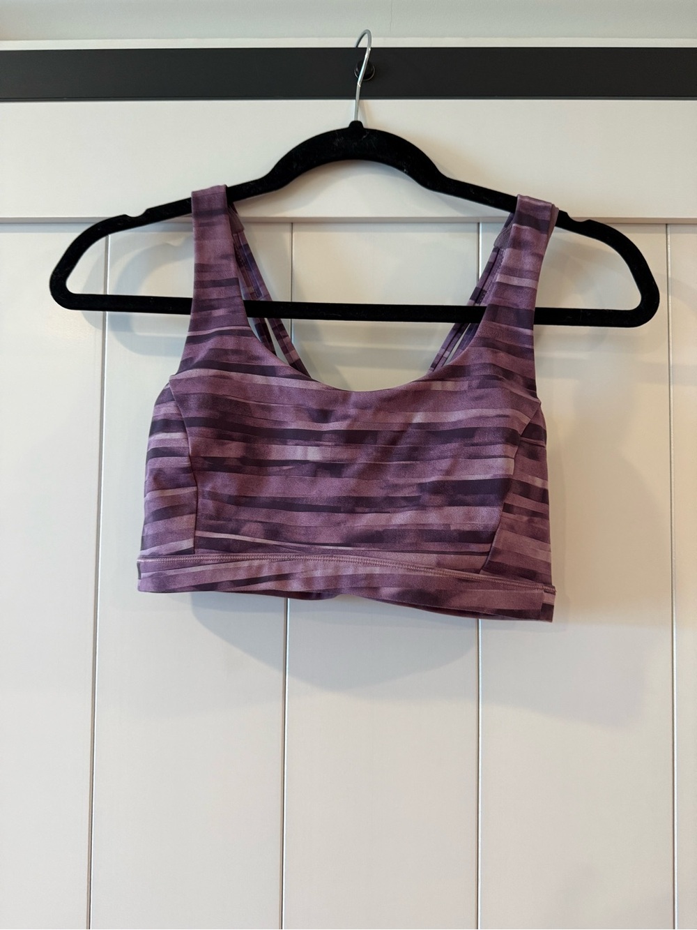 lululemon athletica Purple Striped Scoop-Back Sports Bra